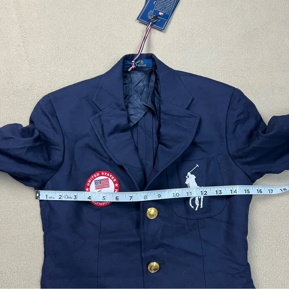 Polo Ralph Lauren Blazer Womens 00P Navy Blue Team USA 2016 Paralympics Wool NWT - Picture 4 of 13